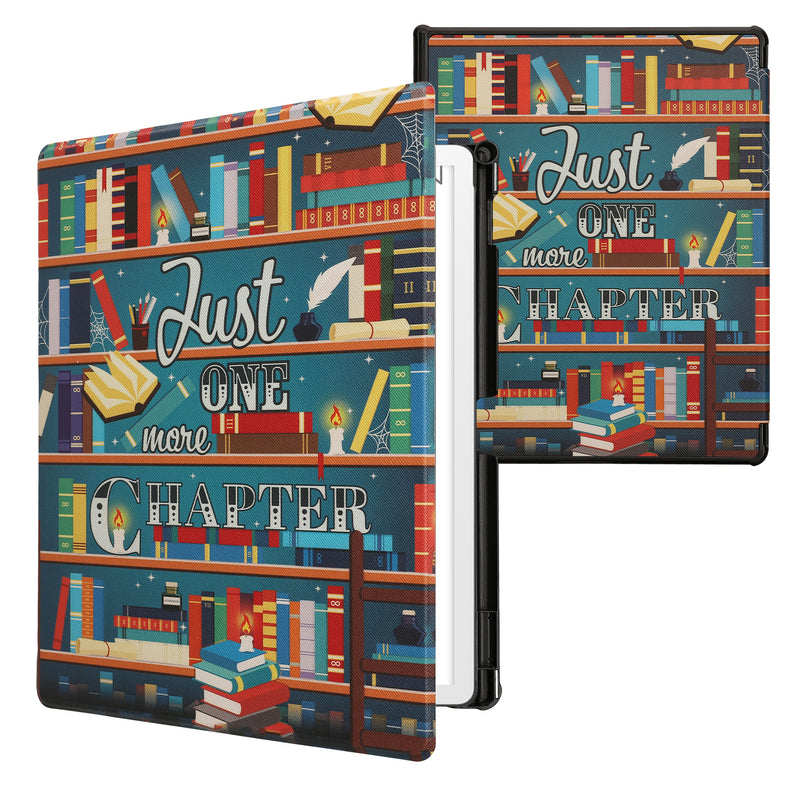 kwmobile Schutzhülle für Amazon Kindle Scribe 11" (2025) Hülle - eReader Flip Case mit Auto Sleep Funktion - Bibliothek Motto mit Mehrfarbig Mehrfarbig  [dsg01]