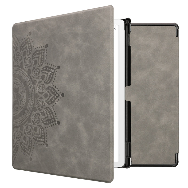 kwmobile Schutzhülle für Amazon Kindle Scribe 11" (2025) Hülle - eReader Case aus Kunstleder mit Auto Sleep Funktion - Aufgehende Sonne mit Grau Grau  [dsg02]