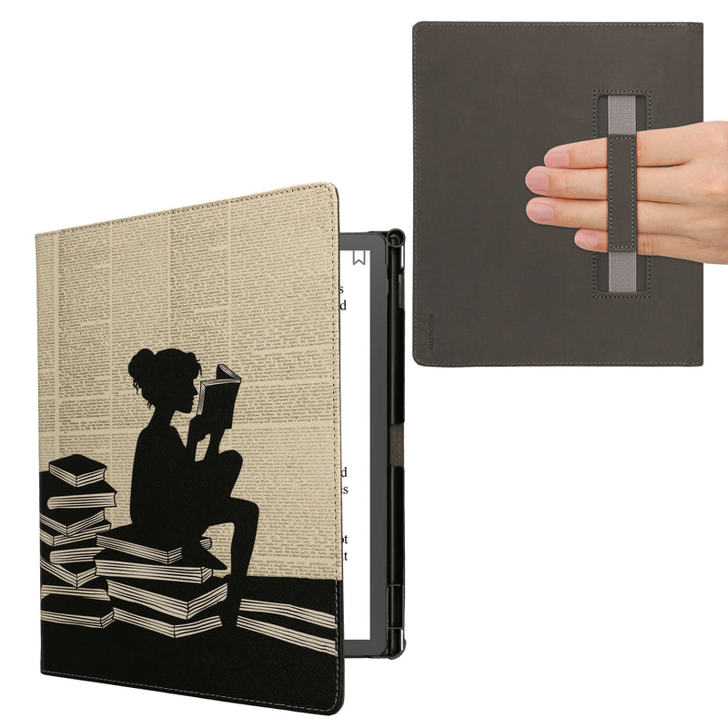 Amazon Kindle Scribe 11" (2025) Kunstleder eReader Hülle mit Auto Sleep mit Handschlaufe Schwarz