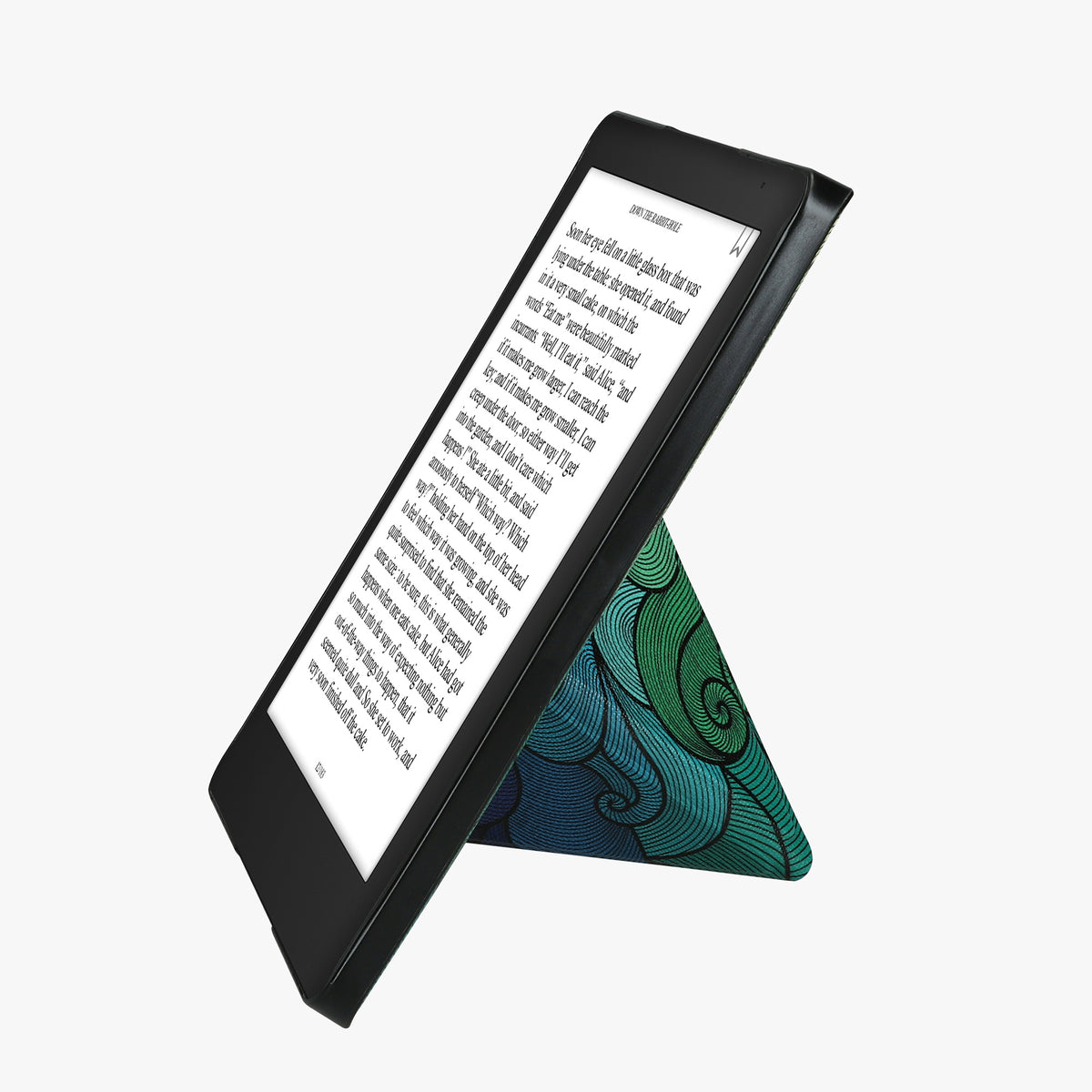 kwmobile Kunstleder eReader Schutzhülle für Kobo Aura Edition 2 Hülle - Falt Cover für E-Reader in Pink Blau Grün - Farbrausch Pink Bunte Ranken