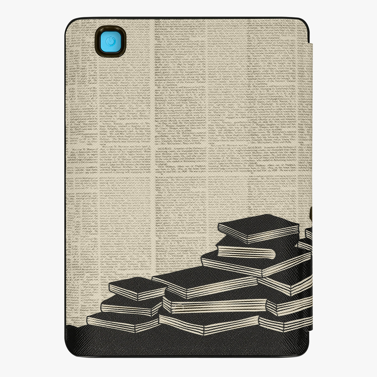 kwmobile Kunstleder eReader Schutzhülle für Kobo Aura Edition 2 Hülle - Falt Cover für E-Reader in Schwarz Beige - Lesende Frau Schwarz Lesendes Mädchen