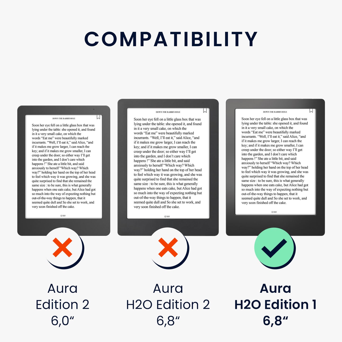 kwmobile Kunstleder eReader Hülle Kobo Aura H2O Edition 1 - Schwarz