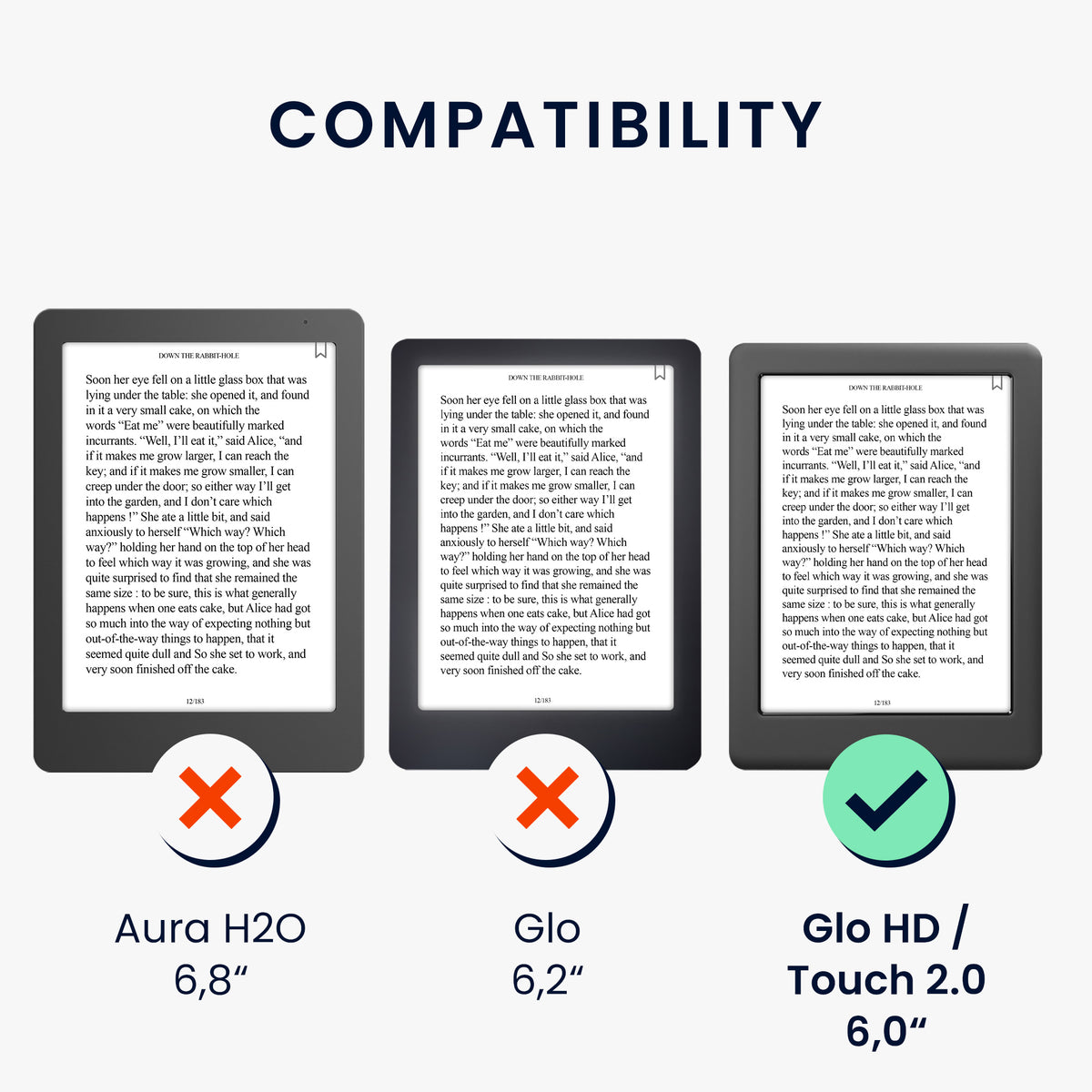 kwmobile Kunstleder eReader Hülle Kobo Glo HD - Bibliothek Motto