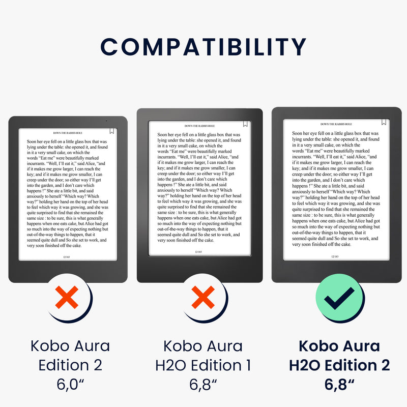 kwmobile Flip Cover Kobo Aura H2O Edition 2 - Bibliothek Motto
