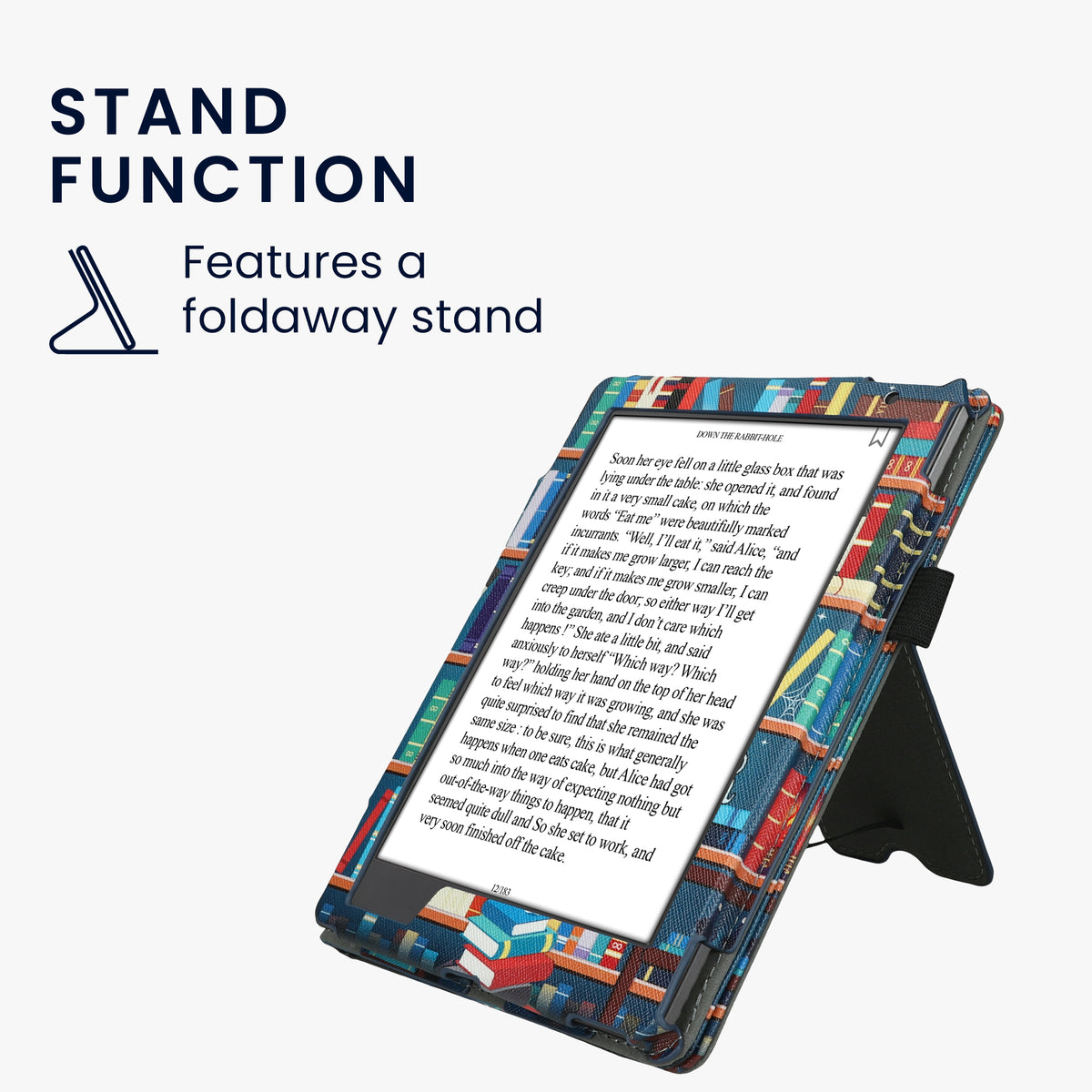 kwmobile Flip Cover Kobo Aura H2O Edition 2 - Bibliothek Motto