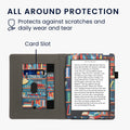 kwmobile Flip Cover Kobo Aura H2O Edition 2 - Bibliothek Motto