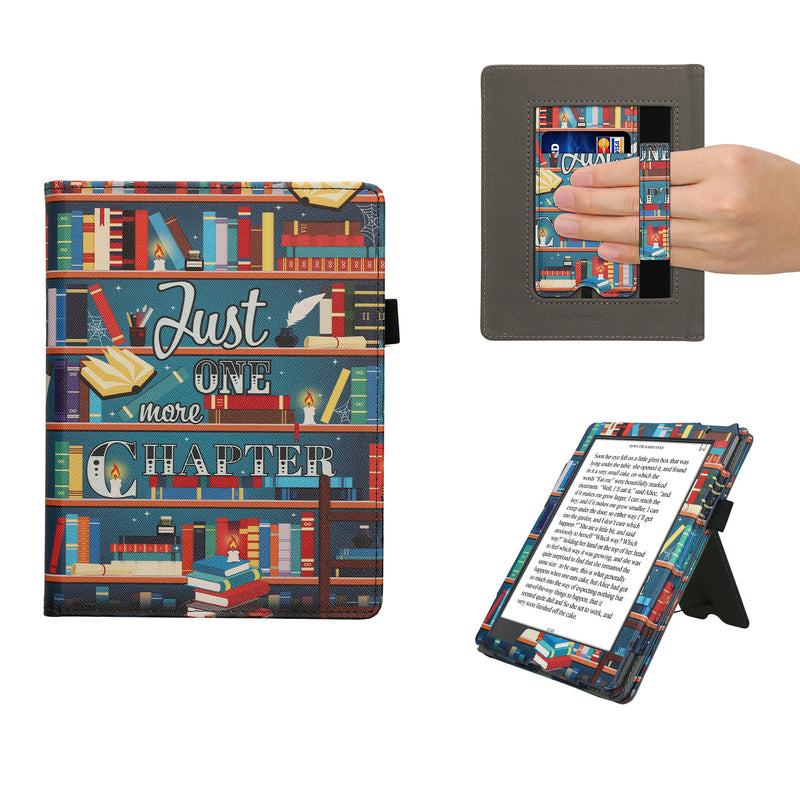 kwmobile Flip Cover Kobo Aura H2O Edition 2 - Bibliothek Motto