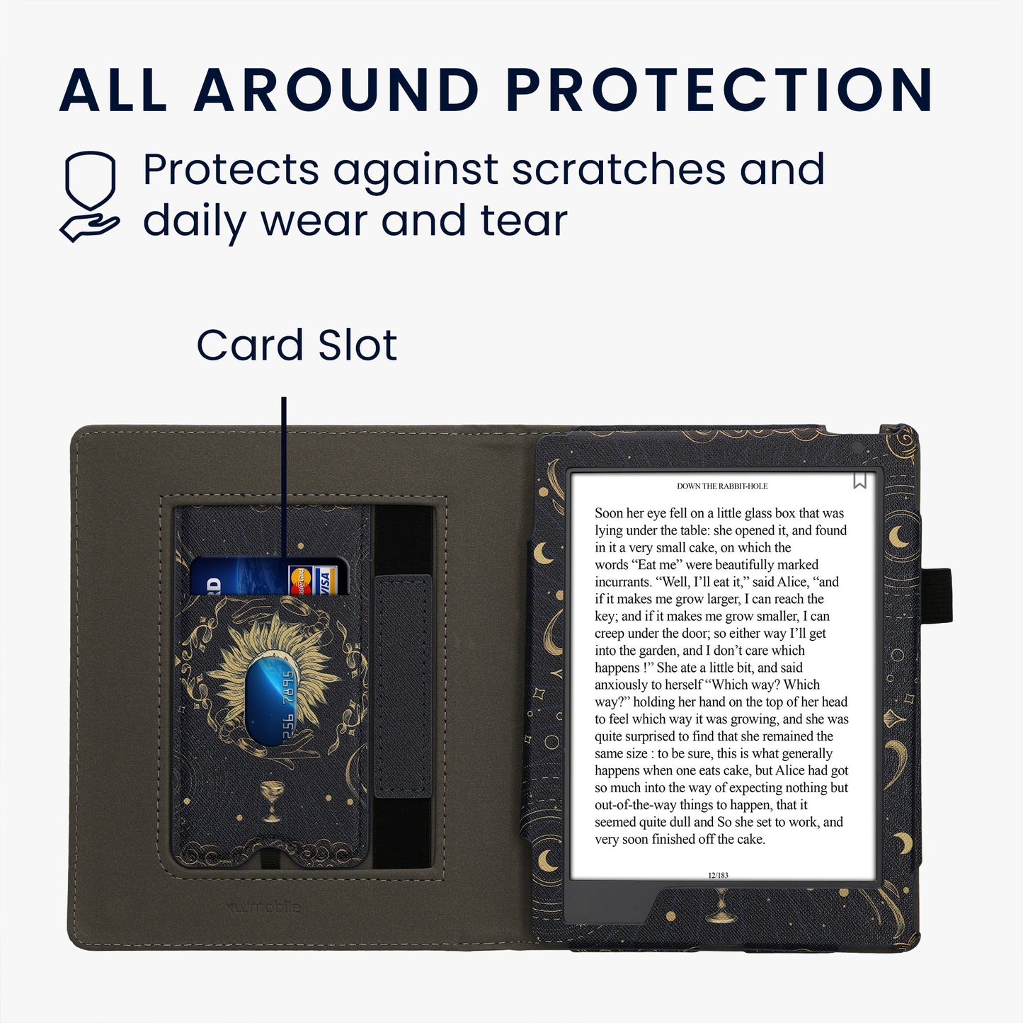kwmobile Flip Cover Kobo Aura H2O Edition 2 - Dunkelblau