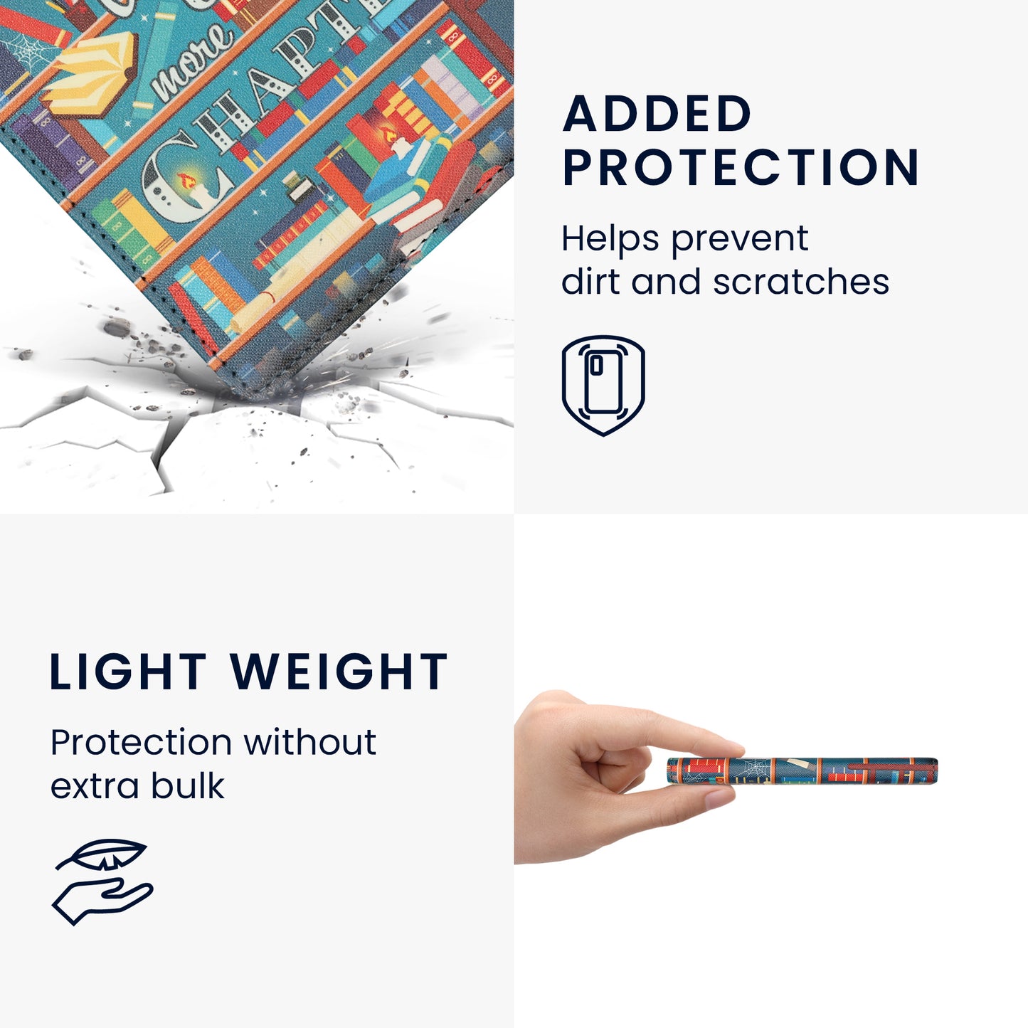 kwmobile Schutzhülle für Kobo Aura Edition 1 Hülle - eReader Flip Case mit Handschlaufe und Auto Sleep Funktion - Bibliothek Motto mit Mehrfarbig Mehrfarbig  [dsg02]