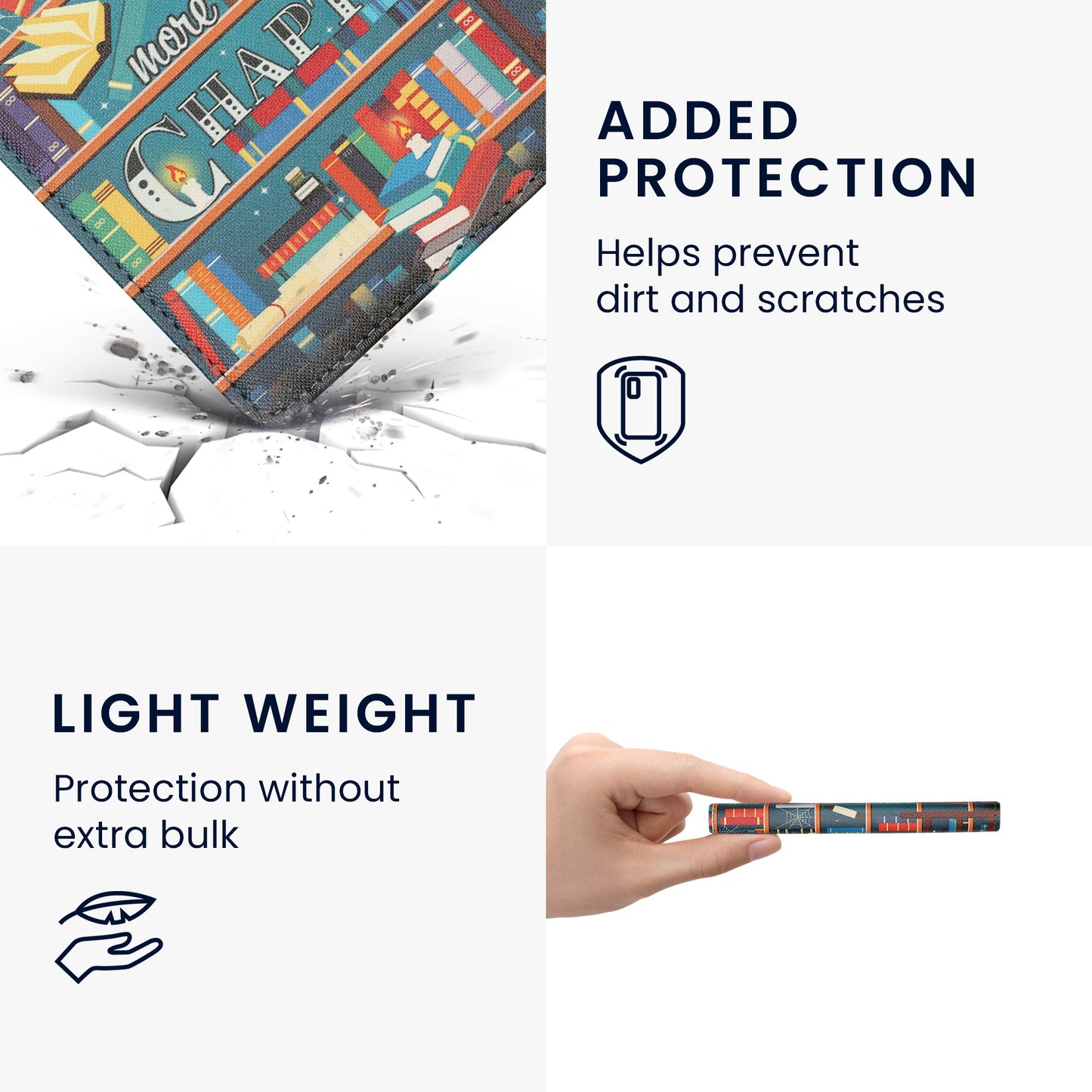 kwmobile Schutzhülle für Kobo Aura Edition 2 Hülle - eReader Flip Case mit Handschlaufe und Auto Sleep Funktion - Bibliothek Motto mit Mehrfarbig Mehrfarbig  [dsg02]
