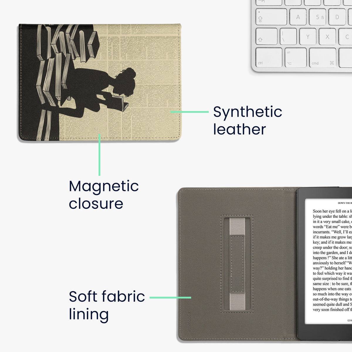 kwmobile Schutzhülle Kobo Aura ONE Flip Case - Schwarz