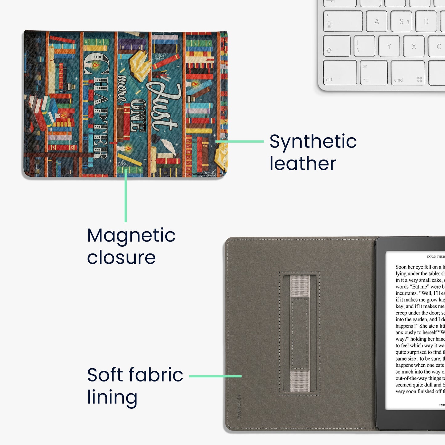 kwmobile Schutzhülle Kobo Aura ONE Flip Case - Lesende Frau