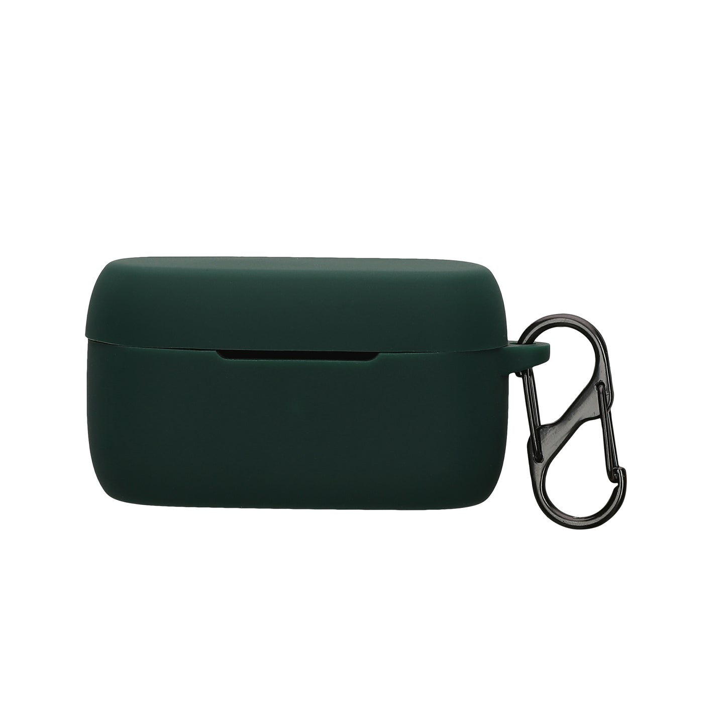kwmobile Schutzhülle für Jabra Elite 4 (not for Elite 4 Active) Hülle - TPU Silikon Case für Kopfhörer Ladecase - stoßfestes Cover mit Karabiner - Dunkelgrün Dunkelgrün  
