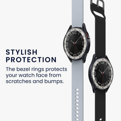 kwmobile Schutzring kompatibel mit Samsung Galaxy Watch 6 Classic 43mm Fitnesstracker - Bezel Ring Lünette - Silber