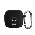 kwmobile Design Schutzhülle für JBL Tune Flex Hülle - TPU Silikon Case für Kopfhörer Ladecase - stoßfestes Cover mit Karabiner - Weiß Schwarz Schwarz Weiß  [dsg01]