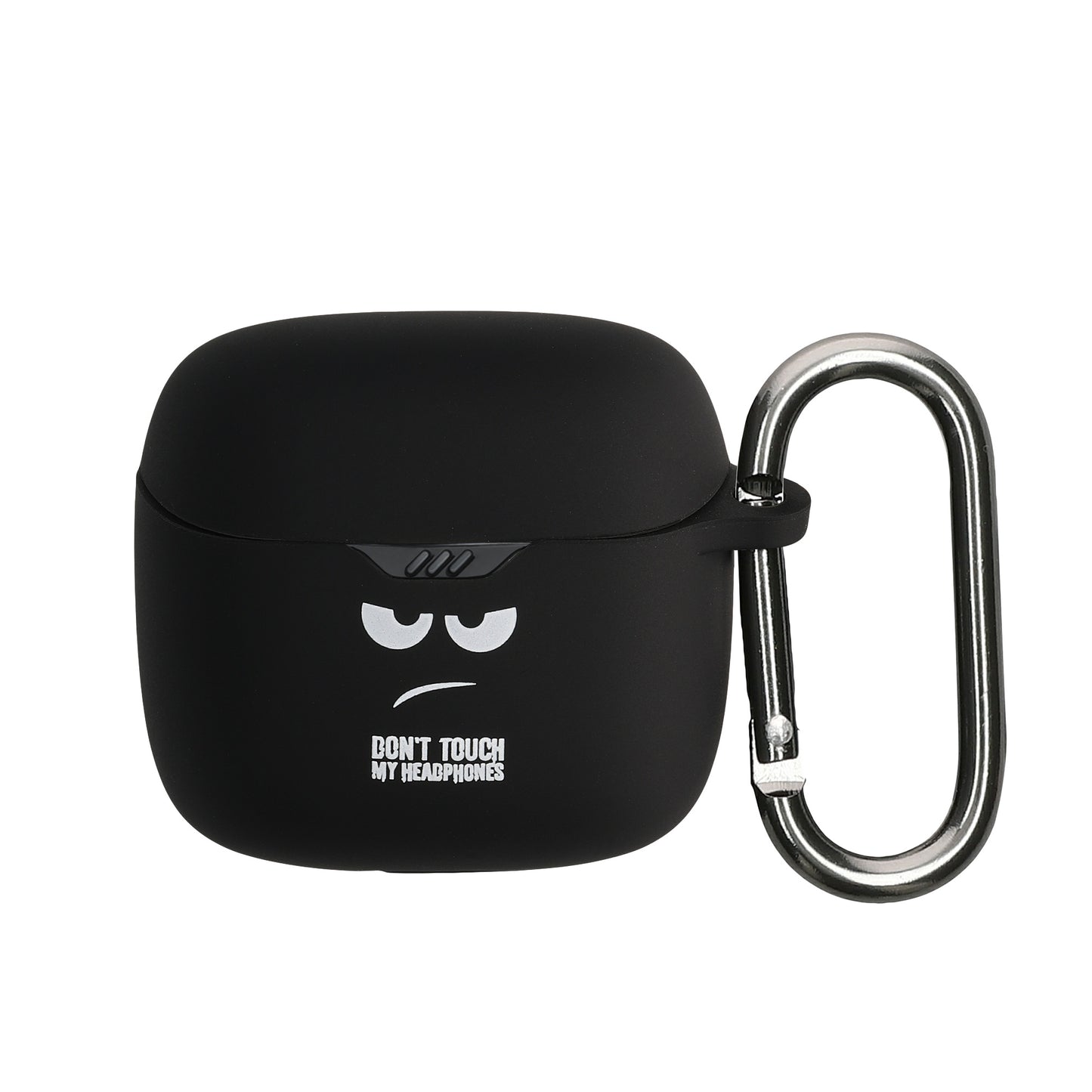 kwmobile Design Schutzhülle für JBL Tune Flex Hülle - TPU Silikon Case für Kopfhörer Ladecase - stoßfestes Cover mit Karabiner - Weiß Schwarz Schwarz Weiß  [dsg01]