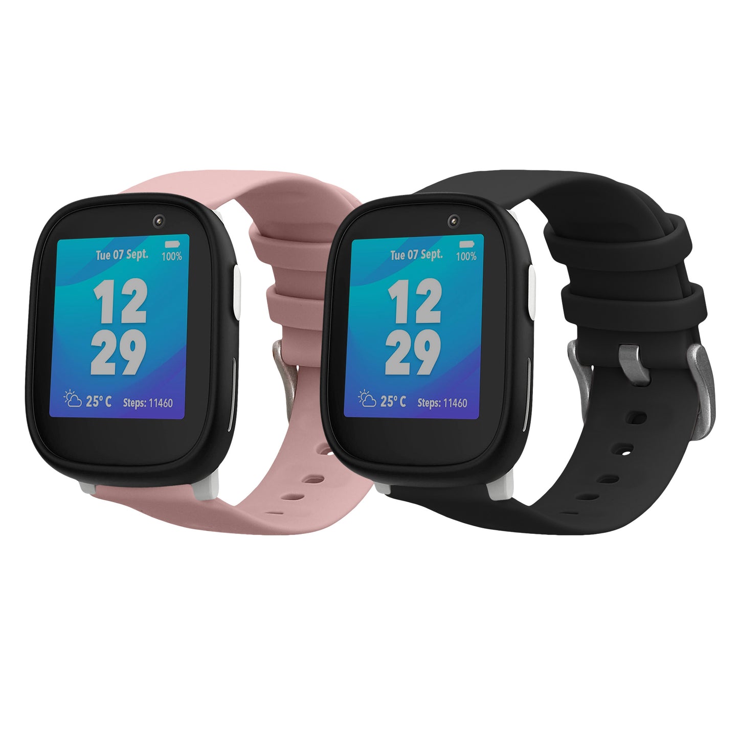 kwmobile Armband S kompatibel mit Xplora X6 Play - 2x Fitnesstracker Sportarmband aus TPU und Silikon Schwarz  [dsg05]