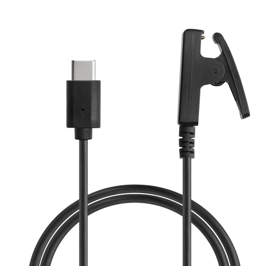 kwmobile Smartwatch Ladekabel für Garmin vivomove Trend / Lily / HR / Forerunner 35 / 30 / 735XT USB-C Ladekabel für Smartwatch - Smart Watch Aufladekabel - Fitnesstracker Ersatzkabel - Schwarz Schwarz  