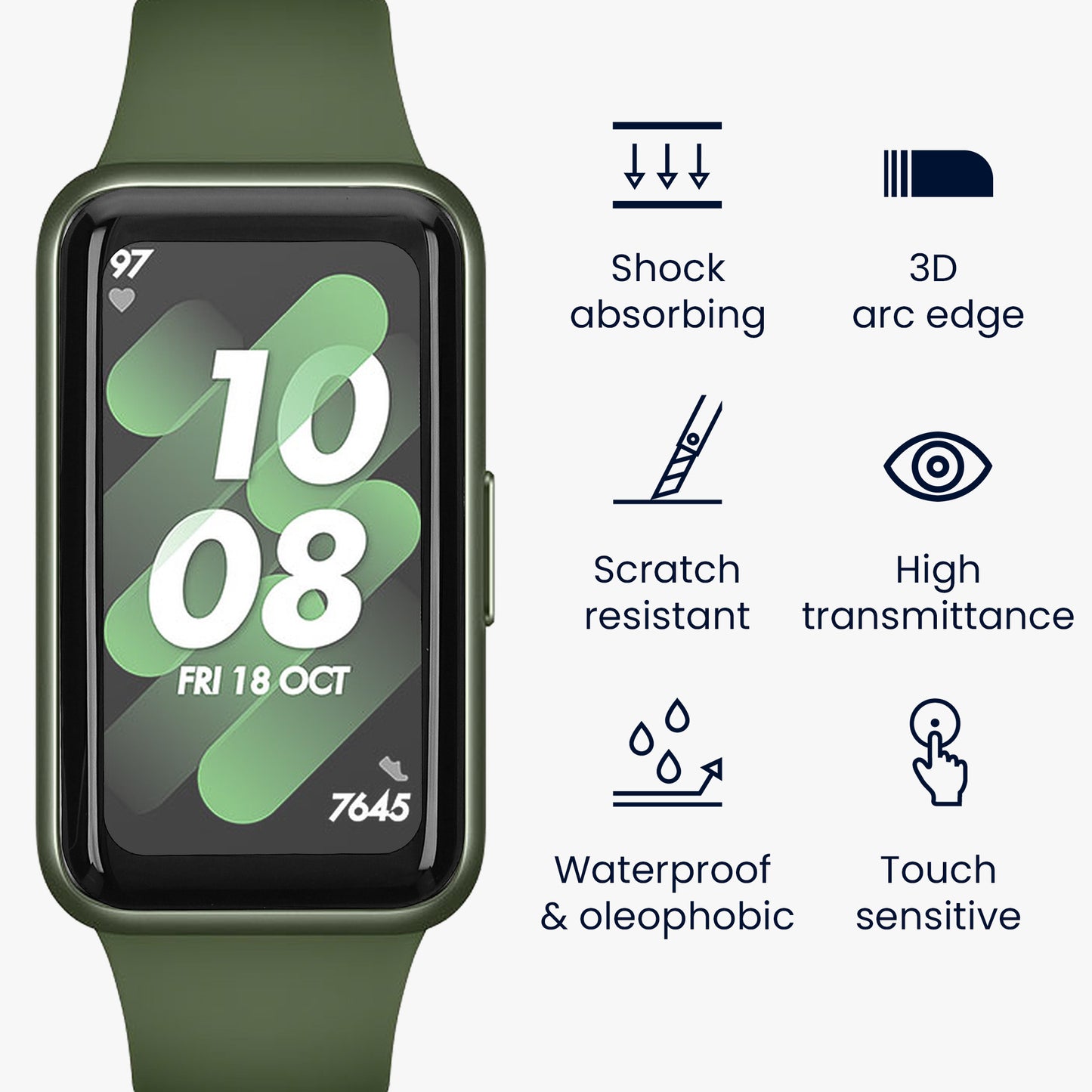 kwmobile Displayschutzfolie kompatibel mit Huawei Band 10 / 9 / 8 Folie Schutzfolie für Fitness Tracker robuster Displayschutz