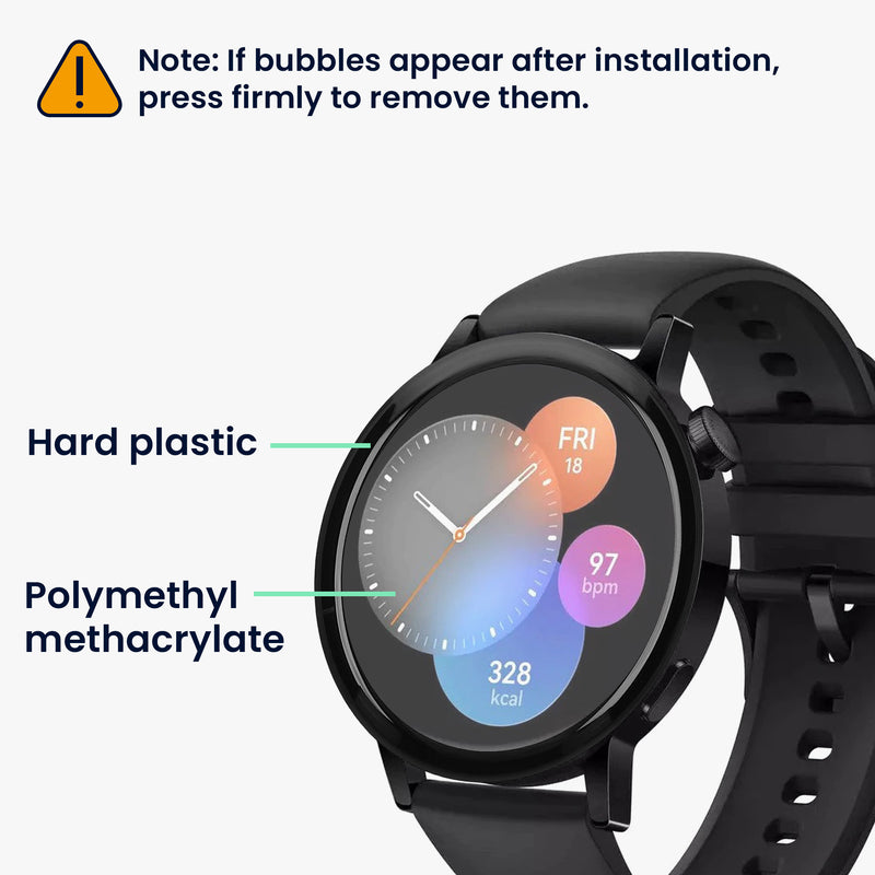 kwmobile Displayschutzfolie kompatibel mit Huawei Watch GT 3 (42mm) Folie - Schutzfolie für Fitness Tracker - robuster Displayschutz