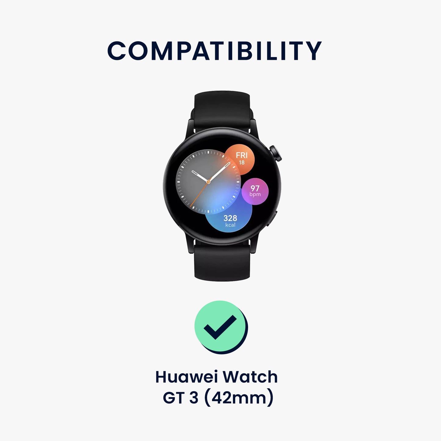 kwmobile Displayschutzfolie kompatibel mit Huawei Watch GT 3 (42mm) Folie Schutzfolie für Fitness Tracker robuster Displayschutz