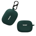 kwmobile Schutzhülle für JBL Wave Beam / Beam 2 / Wave 200TWS Hülle - TPU Silikon Case für Kopfhörer Ladecase - stoßfestes Cover mit Karabiner - Dunkelgrün Dunkelgrün  