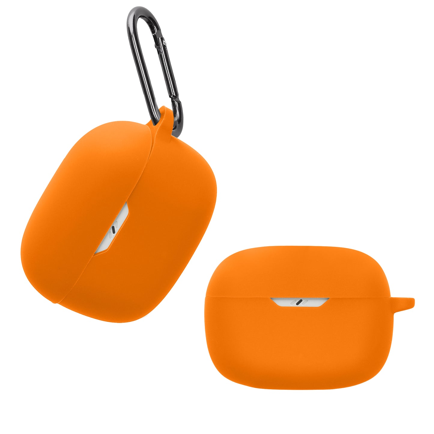 kwmobile Schutzhülle für JBL Wave Beam / Beam 2 / Wave 200TWS Hülle - TPU Silikon Case für Kopfhörer Ladecase - stoßfestes Cover mit Karabiner - Orange Orange  