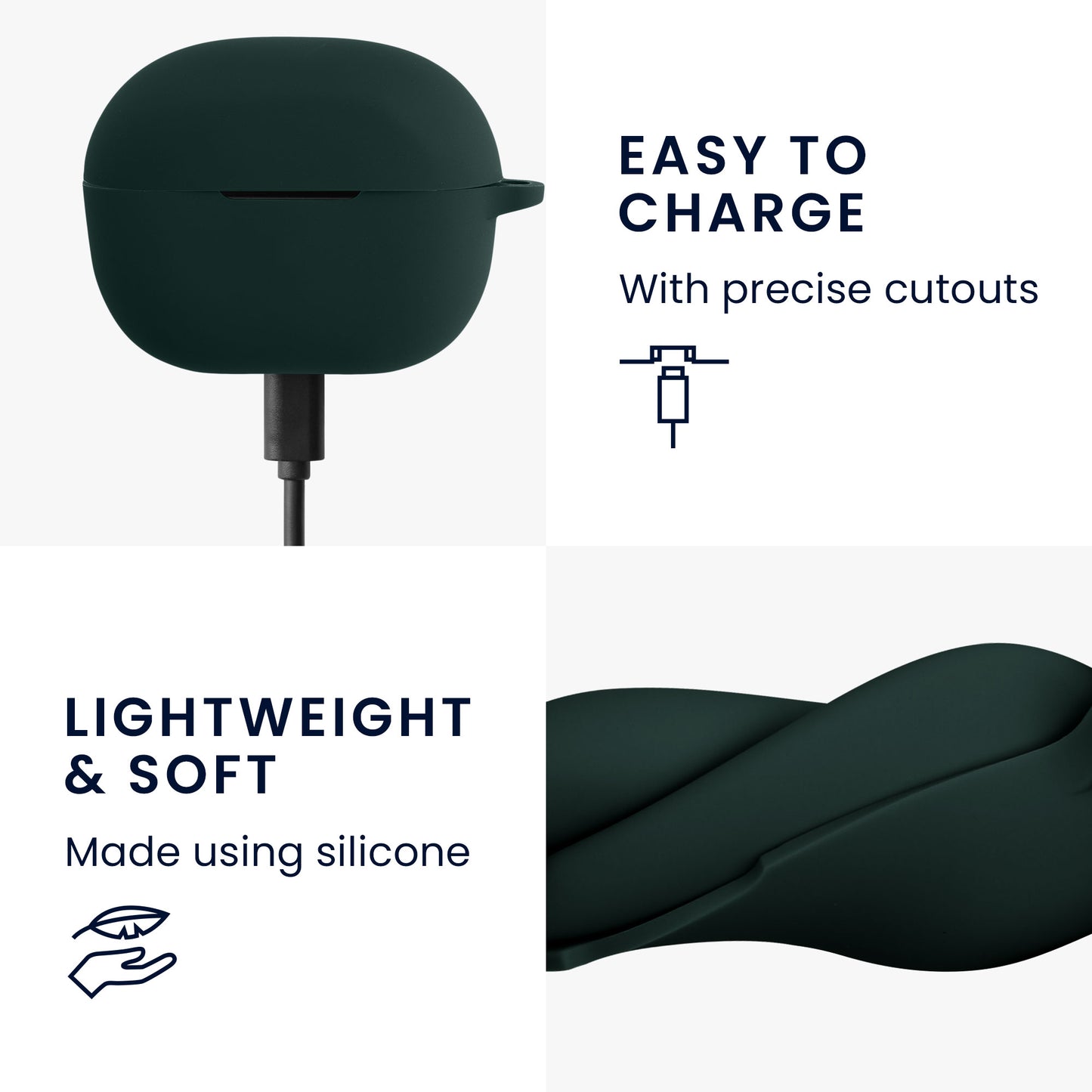 kwmobile Schutzhülle für Anker Soundcore P3i Hülle - TPU Case für Kopfhörer Ladecase - stoßfestes Cover mit Karabiner