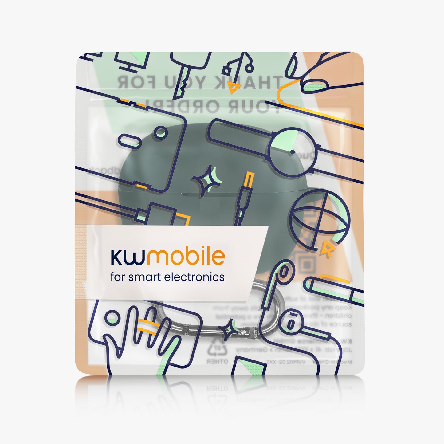 kwmobile Schutzhülle für Anker Soundcore P3i Hülle - TPU Case für Kopfhörer Ladecase - stoßfestes Cover mit Karabiner