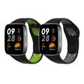 kwmobile 2x Uhrenarmband für Xiaomi Redmi Watch 3 Active Armband - Fitnesstracker Band Set aus TPU Silikon - Ersatzarmband Smartwatch - Schwarz Grau Schwarz Grün Schwarz  [dsg02]