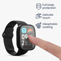 kwmobile Glas Hülle für Xiaomi Redmi Watch 3 Active / Redmi Watch 3 Lite Schutzhülle - Fullbody Fitnesstracker Case Set aus Glas