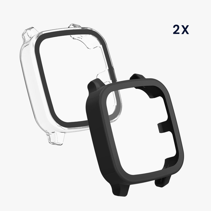 kwmobile Glas Hülle für Garmin Venu Sq 2 Music / Sq 2 Schutzhülle - Fullbody Fitnesstracker Case Set aus Kunststoff