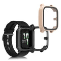 kwmobile 2x Glas Hülle für Garmin Venu Sq 2 Music / Sq 2 Schutzhülle - Fullbody Fitnesstracker Case Set aus Glas - Schwarz Altrosa Schwarz  [dsg05]