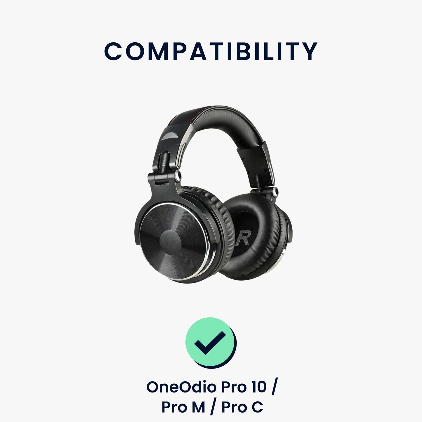 kwmobile Ohr Polster für OneOdio Pro 10 / Pro M / Pro C - Ersatz Ohrpolster - Kopfhörer Ersatzteile - Kopfhörer Ersatzpolster für Over Ear Headphones