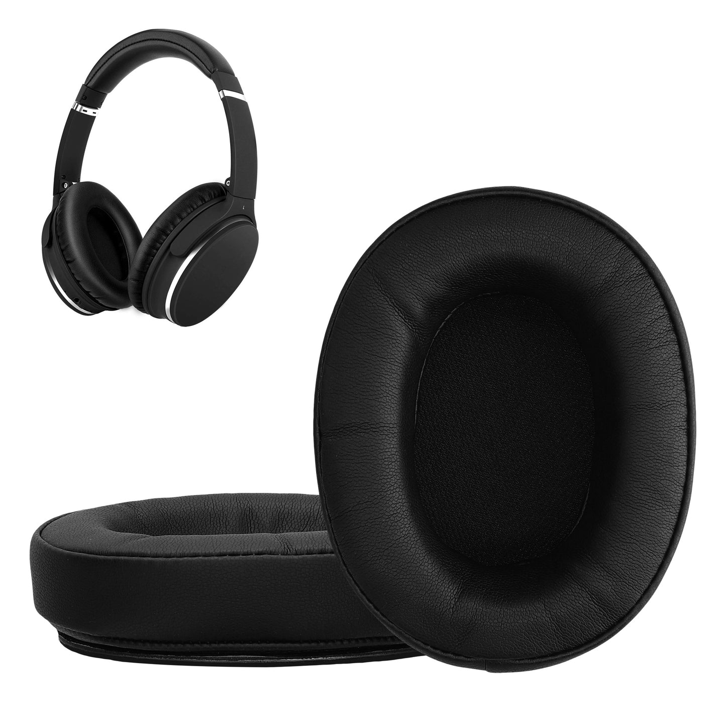 kwmobile 2x Ohr Polster für Srhythm NC25 / NC35 Noise Cancelling Ohrpolster - Ersatz Ohrpolster - Kopfhörer Ersatzteile - Kopfhörer Ersatzpolster für Over Ear Headphones Schwarz  