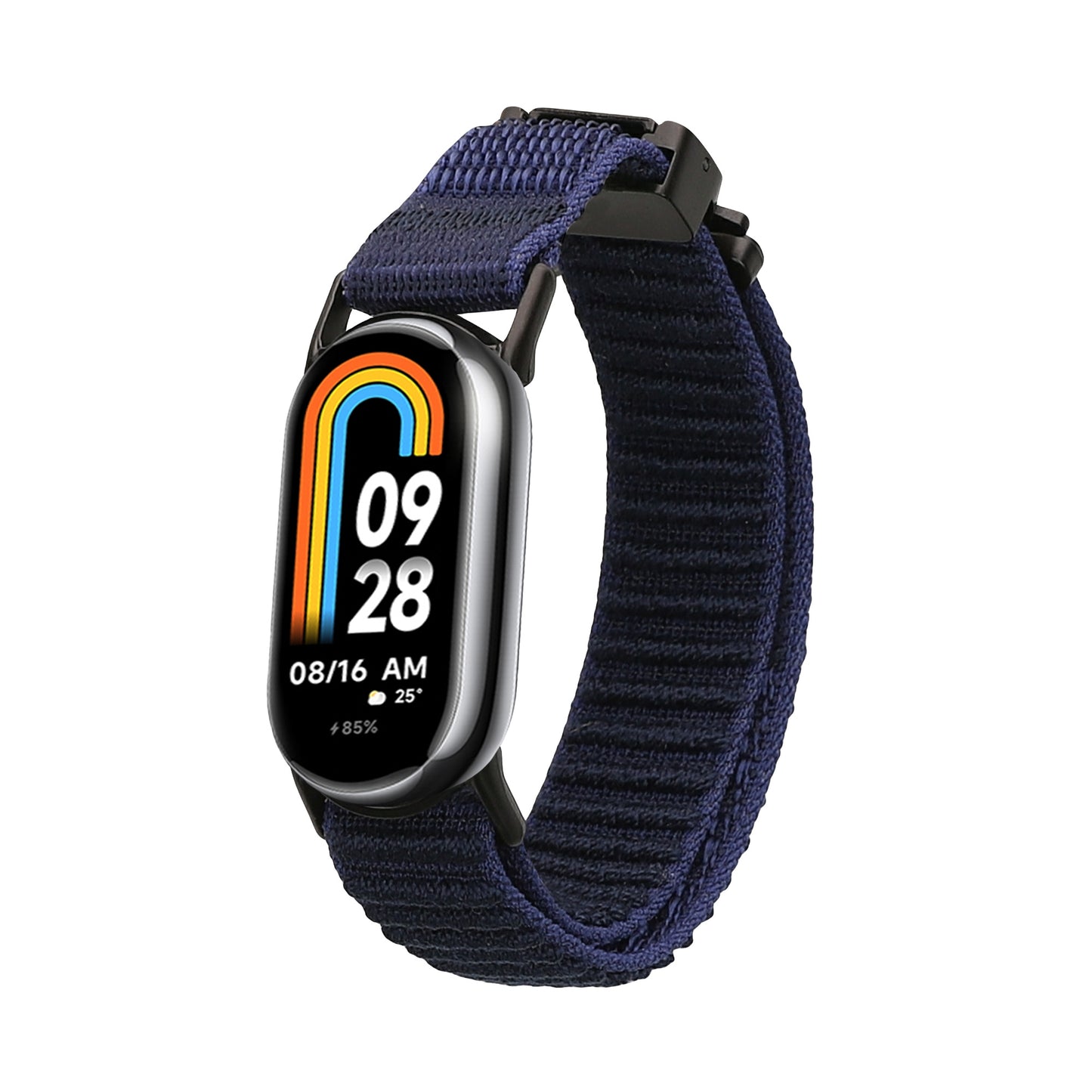 kwmobile Armband kompatibel mit Xiaomi Mi Band 10 / Mi Band 9 / 8 - Nylon Fitnesstracker Sportarmband Band in Dunkelblau - Innenmaße von Dunkelblau  