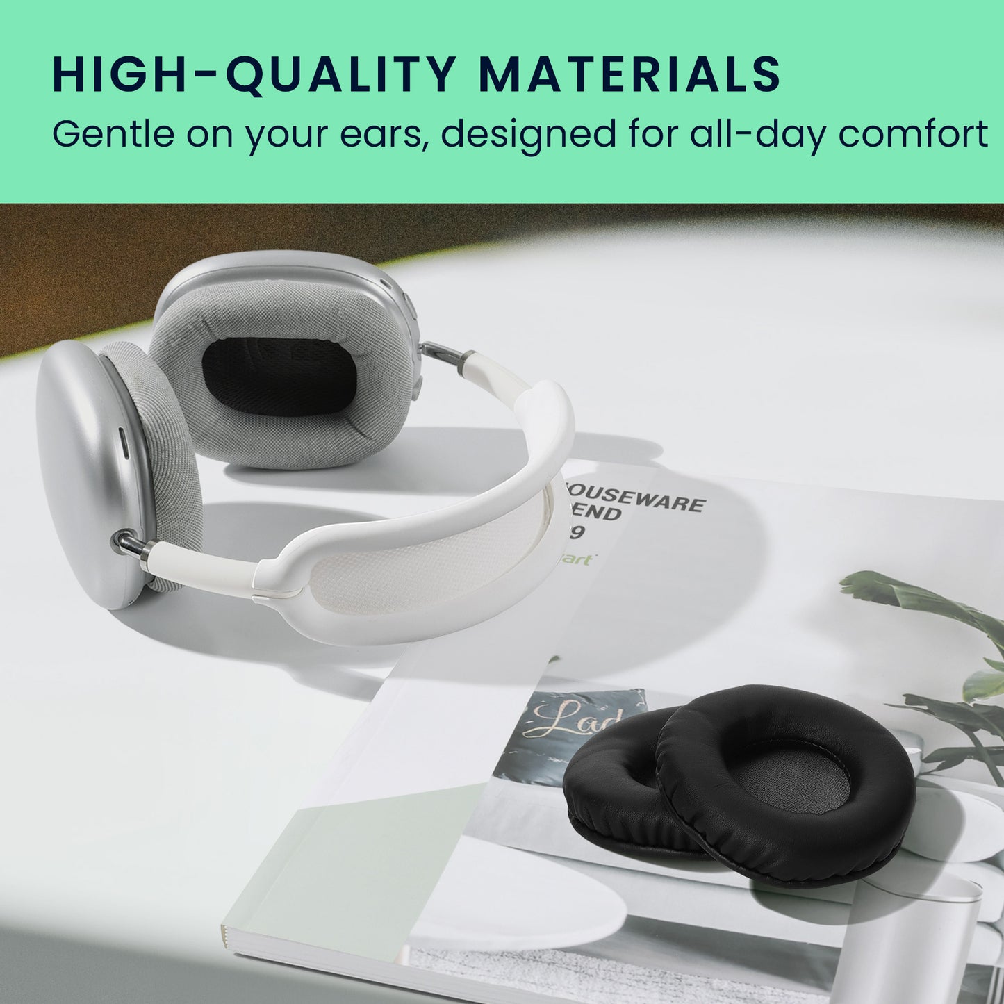 kwmobile Ohr Polster für AudioTechnica ATH-S200BT / ATH-S220BT Ohrpolster Ersatz Ohrpolster Kopfhörer Ersatzteile Kopfhörer Ersatzpolster für Over Ear Headphones
