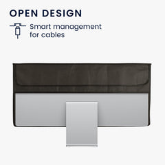 34-35" Monitor Dust Cover with 2 Pockets Dark Grey Fabric