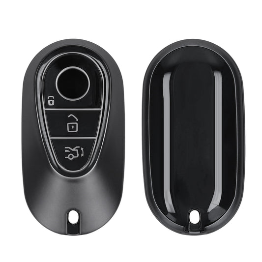 kwmobile Schlüsselhülle für Mercedes Benz 3-Tasten Smart Autoschlüssel Hülle - Autoschlüssel Schlüssel Hülle aus TPU Silikon - Schlüsselschutz Gehäuse in Schwarz matt Schwarz Schwarz matt  [dsg01]