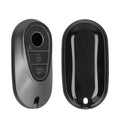 Silicone Car Key Cover for Mercedes Benz 3-Button Smart Metallic Silver Grey