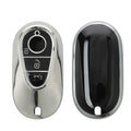 kwmobile Schlüsselhülle für Mercedes Benz 3-Tasten Smart Autoschlüssel Hülle - Autoschlüssel Schlüssel Hülle aus TPU Silikon - Schlüsselschutz Gehäuse in Hochglanz Silber Hochglanz Silber  [dsg03]