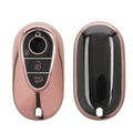 Silicone Car Key Cover for Mercedes Benz 3-Button Smart Metallic Silver Grey