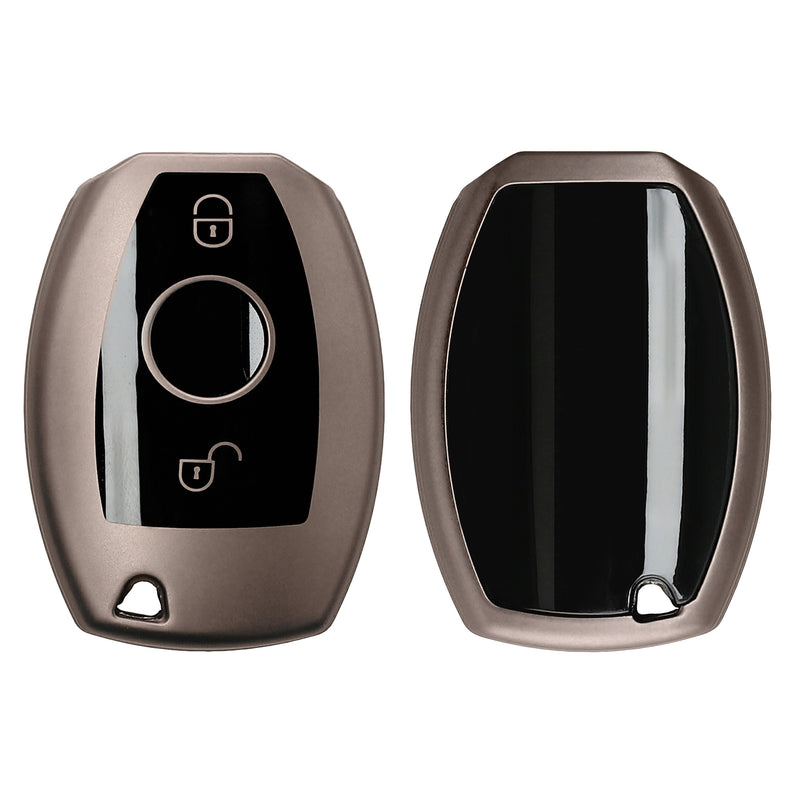 kwmobile Schlüsselhülle für Mercedes Benz 2-Tasten Autoschlüssel (nur Keyless Go) Hülle - Autoschlüssel Schlüssel Hülle aus TPU Silikon - Schlüsselschutz Gehäuse in Schwarz matt Schwarz Schwarz matt  [dsg01]