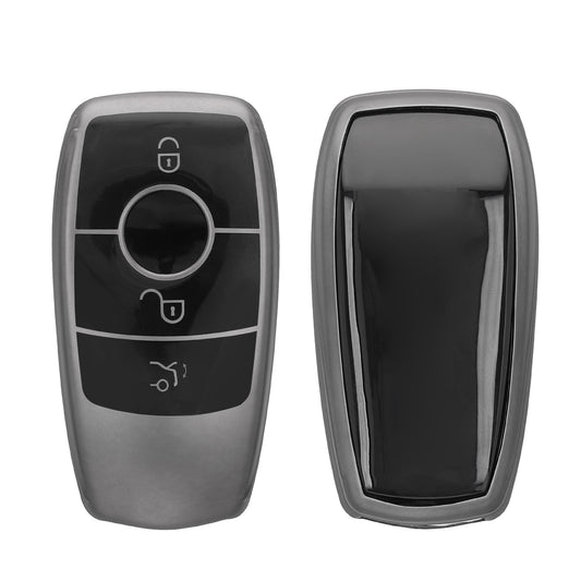 kwmobile Schlüsselhülle für Mercedes Benz Smart Key Autoschlüssel (nur Keyless) Hülle - Autoschlüssel Schlüssel Hülle aus TPU Silikon - Schlüsselschutz Gehäuse in Schwarz matt Schwarz Schwarz matt  [dsg01]