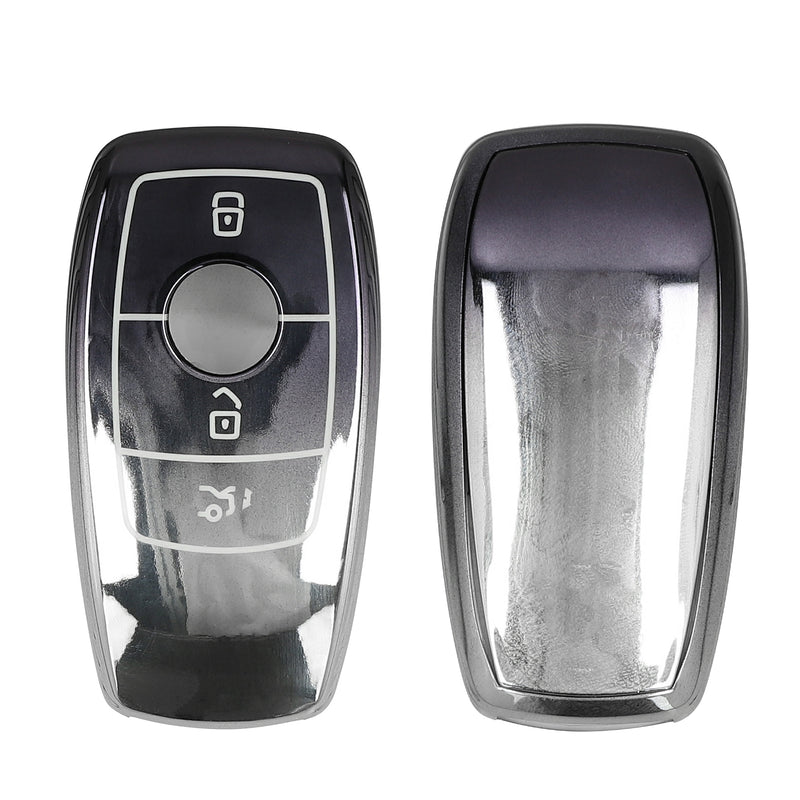 kwmobile Schlüsselhülle für Mercedes Benz Smart Key Autoschlüssel (nur Keyless) Hülle - Autoschlüssel Schlüssel Hülle aus TPU Silikon - Schlüsselschutz Gehäuse in Dunkelgrau Silber Dunkelgrau  [dsg03]