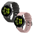 kwmobile 2x Uhrenarmband für Garmin vivoactive 5 / active 5 Armband - Fitnesstracker Band Set aus TPU Silikon - Ersatzarmband Smartwatch - Grau Altrosa Grau  [dsg05]