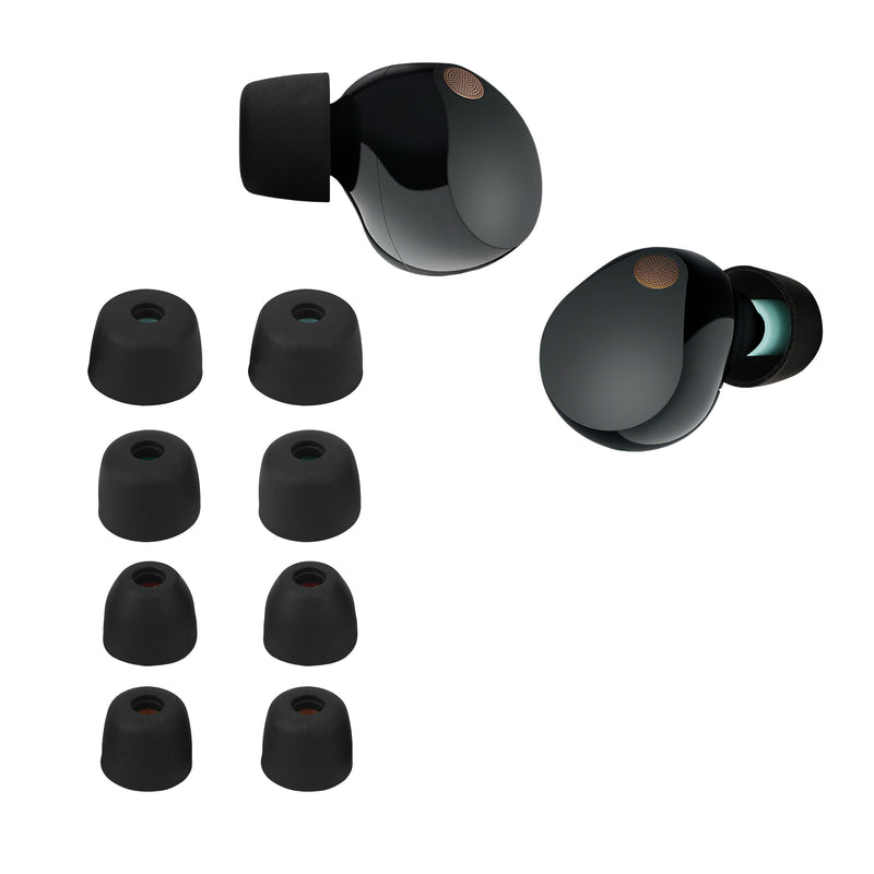 kwmobile 8x Silikonaufsätze für Sony WF-1000XM5 / WF-1000XM4 - Ersatz Ohrstöpsel in 4 Größen - Ear Tips für In-Ear Kopfhörer - Zubehör Ersatzpolster in Schwarz Schwarz  