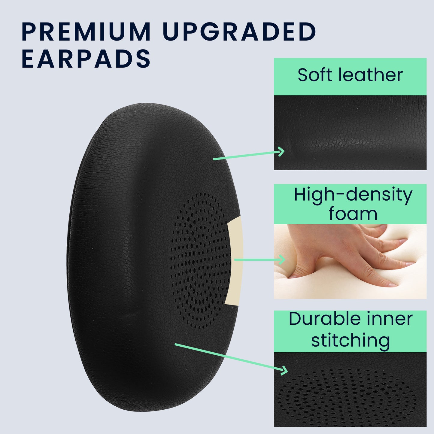 kwmobile Ohr Polster für Jabra Evolve 2 65 / Evolve 65 SE Ohrpolster - Ersatz Ohrpolster - Kopfhörer Ersatzteile - Kopfhörer Ersatzpolster für Over Ear Headphones