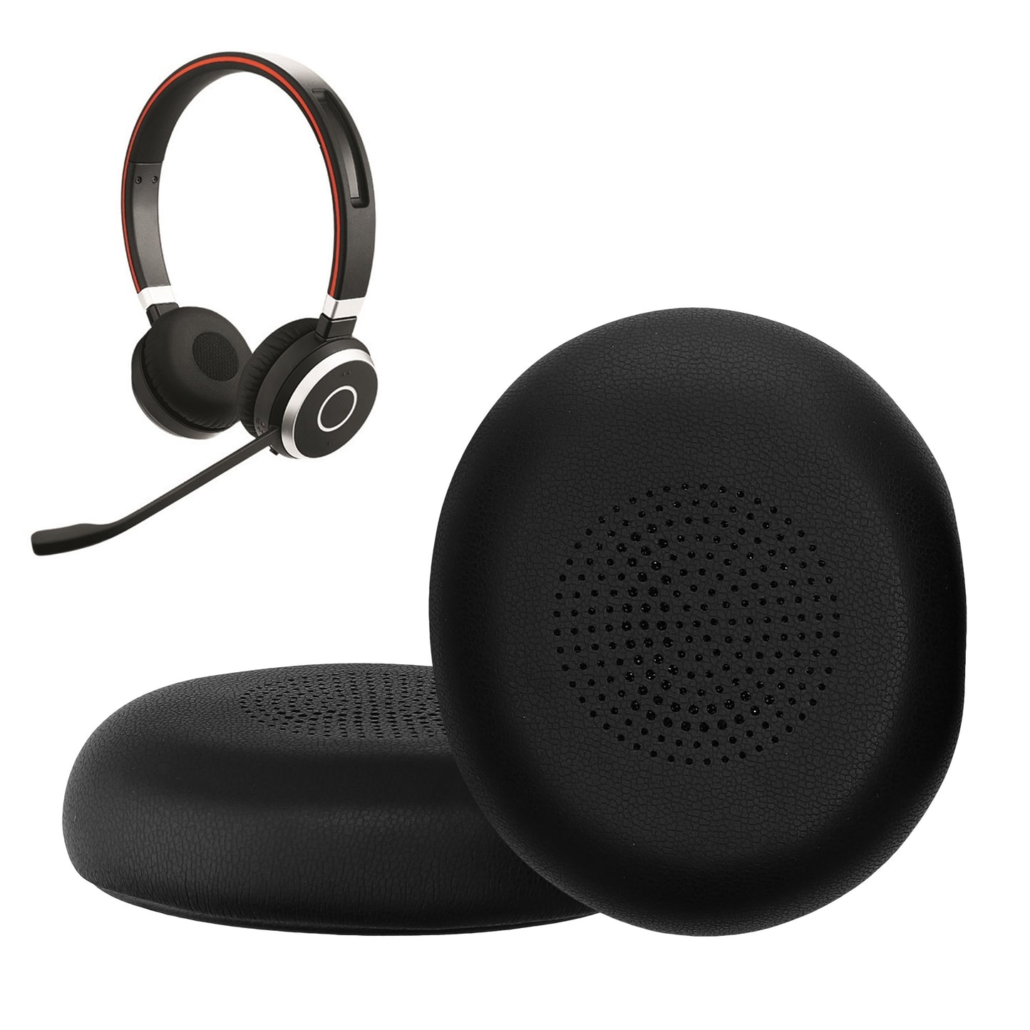 kwmobile 2x Ohr Polster für Jabra Evolve 2 65 / Evolve 65 SE Ohrpolster - Ersatz Ohrpolster - Kopfhörer Ersatzteile - Kopfhörer Ersatzpolster für Over Ear Headphones Schwarz  