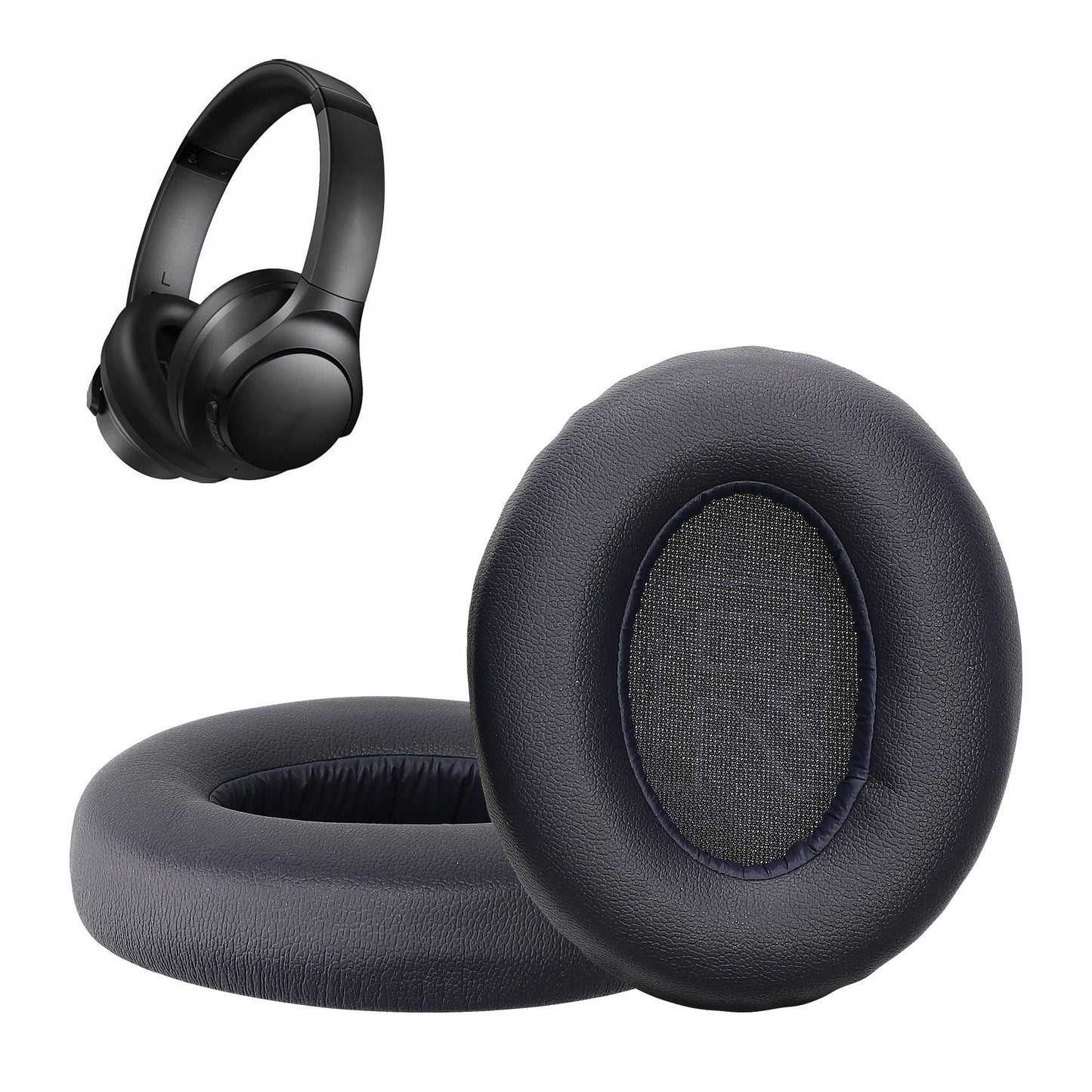 kwmobile 2x Ohr Polster für Anker Soundcore Q20i Ohrpolster - Ersatz Ohrpolster - Kopfhörer Ersatzteile - Kopfhörer Ersatzpolster für Over Ear Headphones Blau  